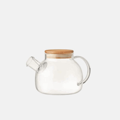 Small Glass Bamboo Tea Pot